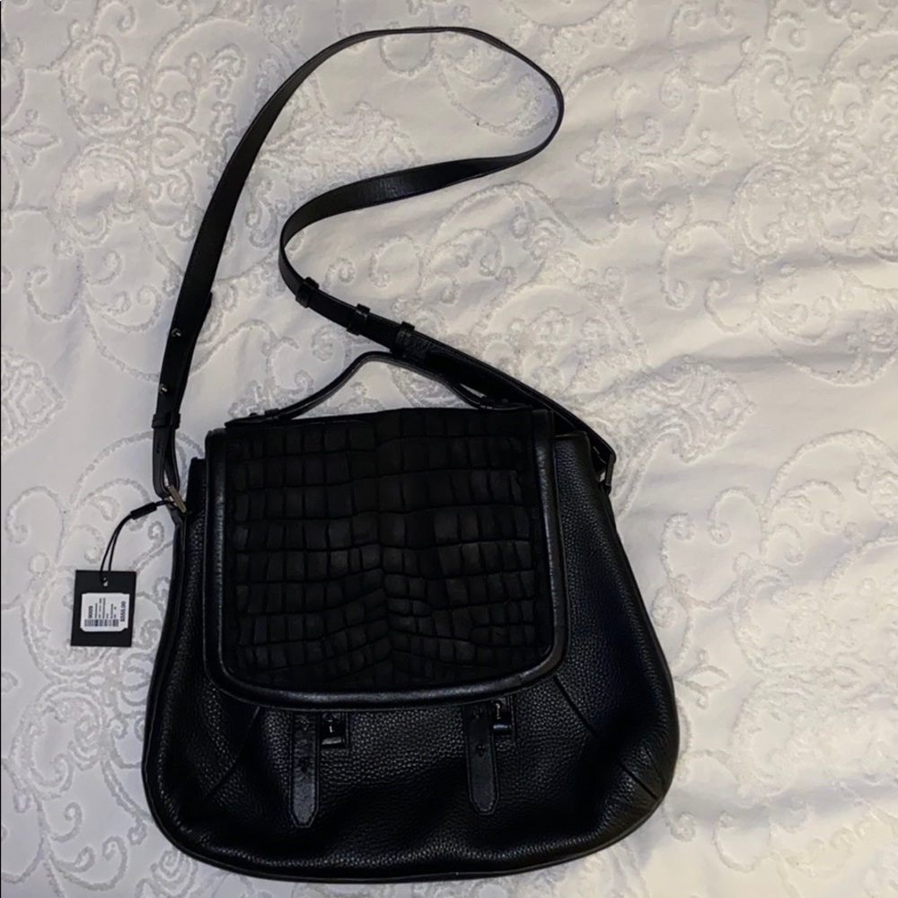 Black Mackage croco saddle bag